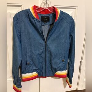 Iris Denim Jacket with Colorful Trim
